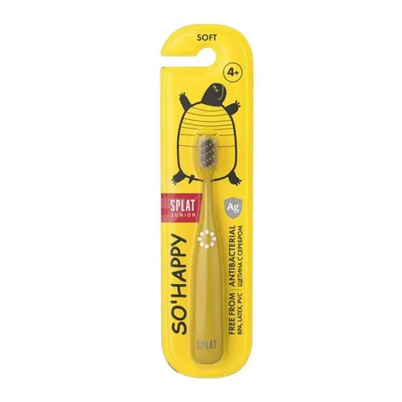 Splat Junior So Happy Soft Kids Toothbrush Yellow 4+ YearsOral CareTorqelo.com