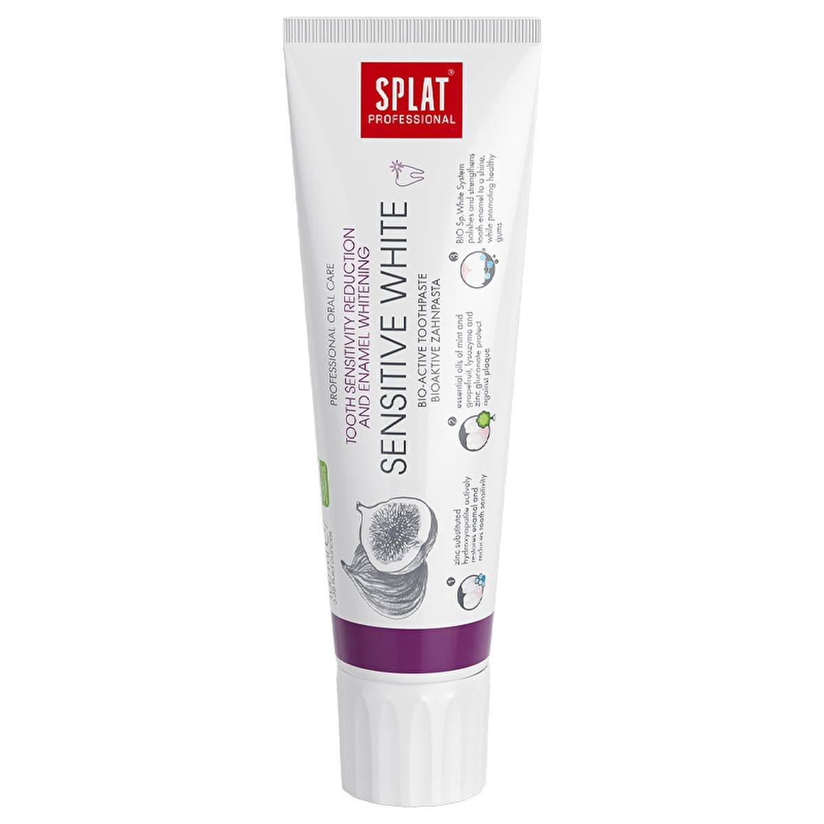 Splat Professional Sensitive White Toothpaste for Sensitive Teeth - Natural Whitening, Strengthens Enamel, SLES Free - 3.38 fl ozToothpasteTorqelo.com