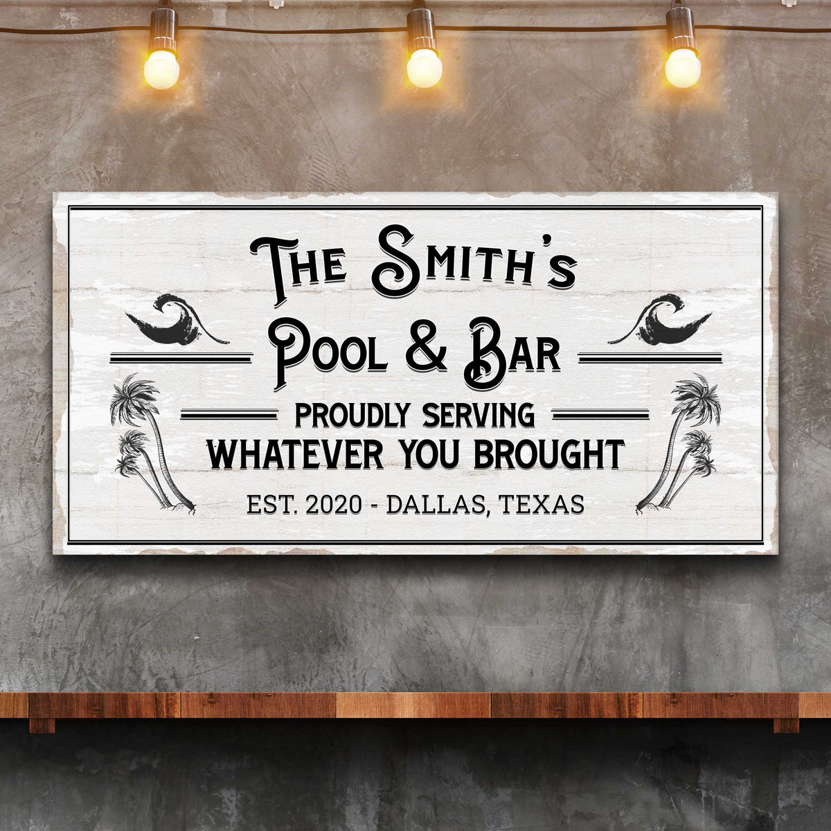 Personalized Rustic Pool Sign by Tailored Canvases