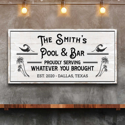 Personalized Rustic Pool Sign by Tailored Canvases
