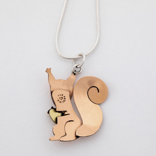 Squirrel Mixed Metal NecklaceNecklaces - FineTorqelo.com