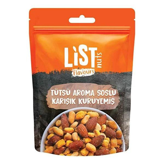 List Flavours Smoked Sauce Flavored Mixed Nuts 150g - Savory Snack with Almonds, Corn, and Peanuts by Beauty Care Bag