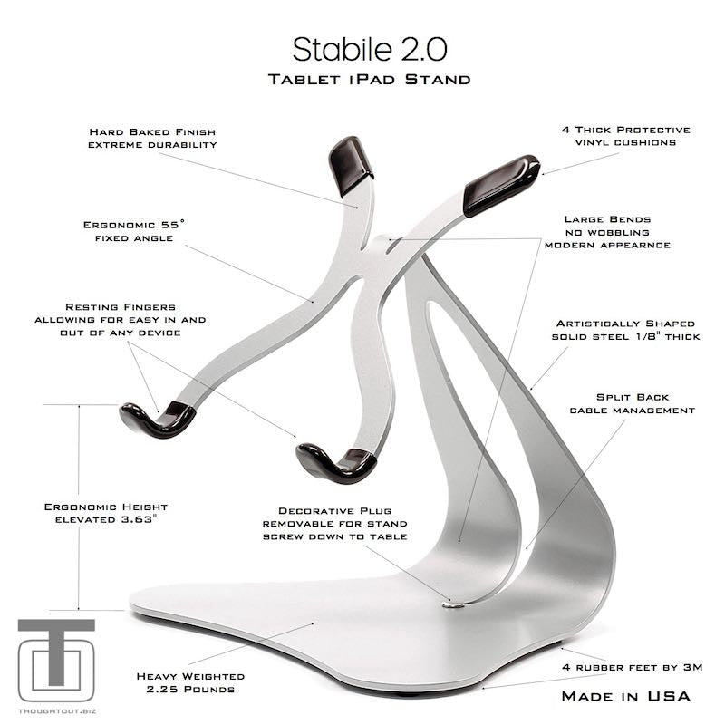 Stabile 2.0 Heavy-Duty Fixed-Angle iPad StandHeavy-Duty Fixed-Angle iPad StandTorqelo.com