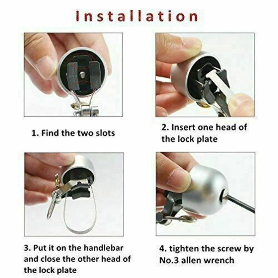 Stainless Bicycle Bell Ring Bike Horn Ordinary Handlebar Bell Horn Crisp Sound Safety Bike Alarm Bell With Mounting Lock Plate Bicycle Bike Bell Classic Bicycle Bell Makes Loud Sound For Road Bike Mountain Bike SportsST90SP660GGRTorqelo.com