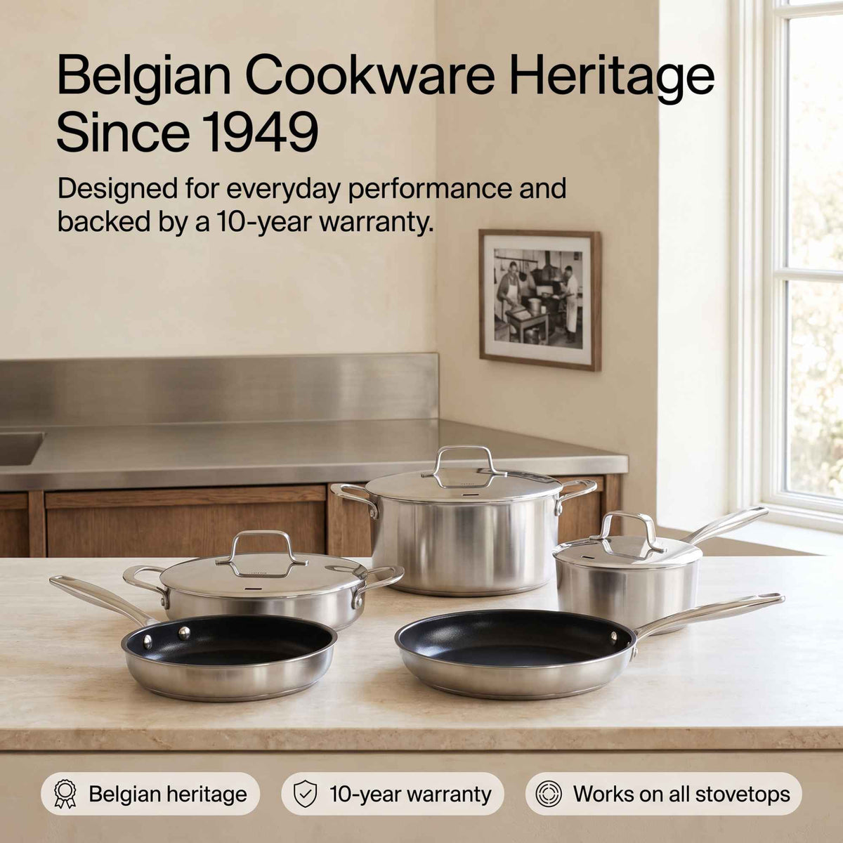 Hybrid Cookware Set, 7-Piece by Alva Cookware