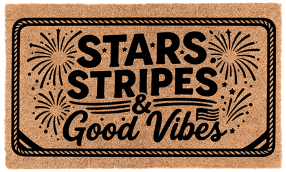 Stars, Stripes & Good Vibes Coir MatTorqelo.com