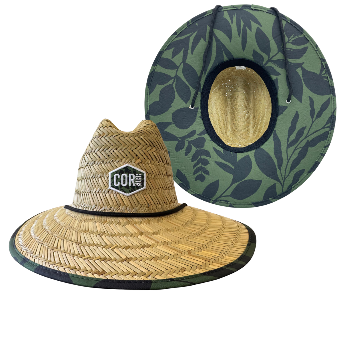 Straw Beach Lifeguard Sun Hat - Kona Green by COR Surf