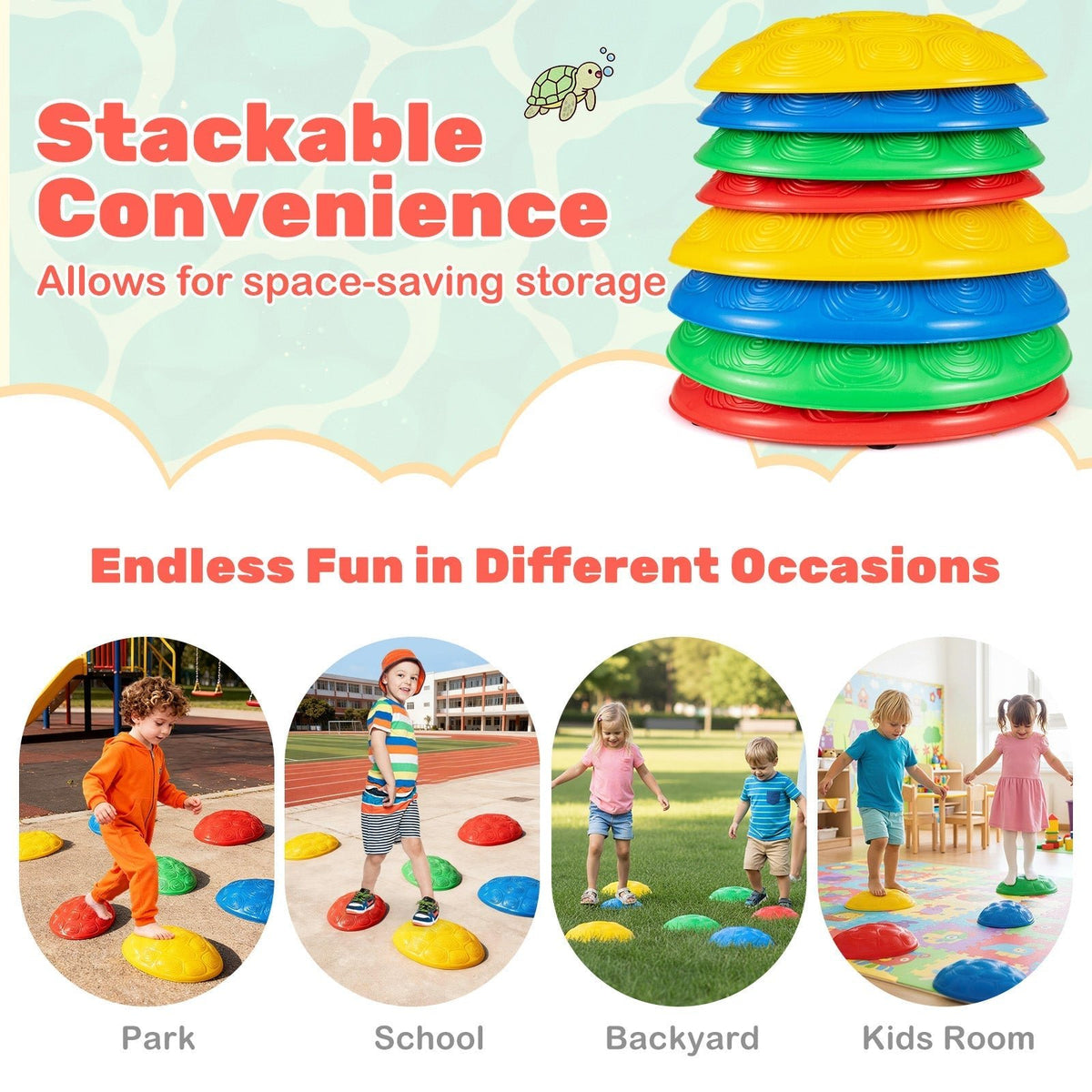Stepping Stones for Kids 8 PCS Non-Slip Toddler Stepping Stones Balance Sensory Toys-MulticolorTorqelo.com