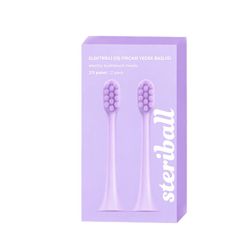 Steriball Electric Toothbrush Replacement Heads Lilac 2-Pack by Beauty Care Bag