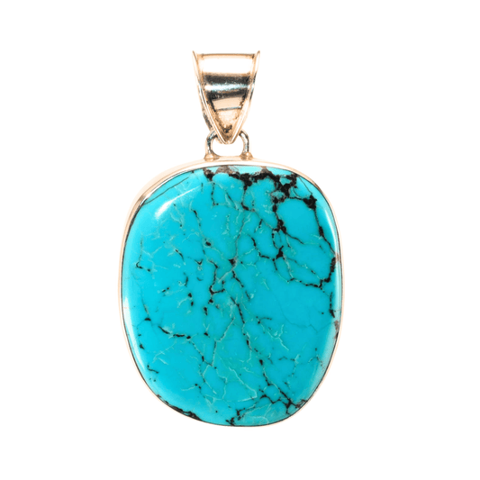 Large Sterling Silver Turquoise Pendant - 63mm by Continental Bead Suppliers
