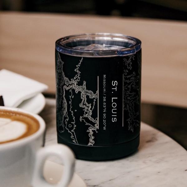 St. Louis - Missouri Map Insulated Cup in Matte Black by Cyan Castor