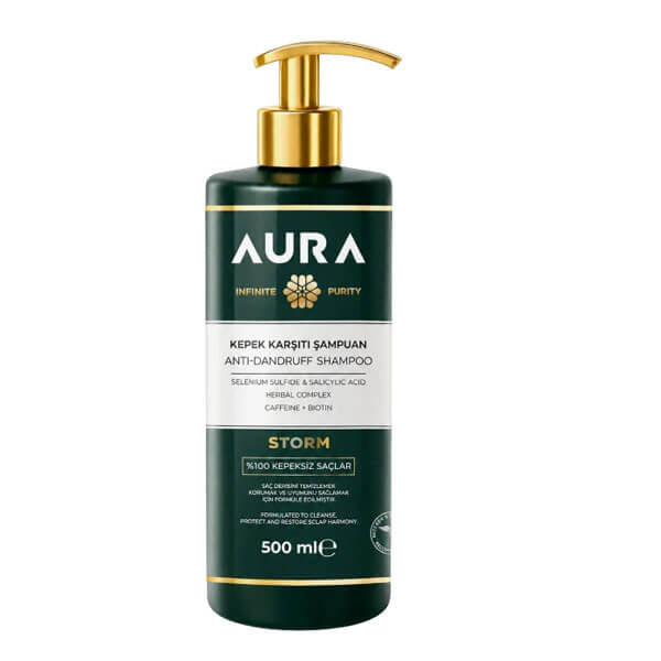 Storm Vitals Aura Anti-Dandruff Shampoo for Flake-Free Hair 500ml by Beauty Care Bag