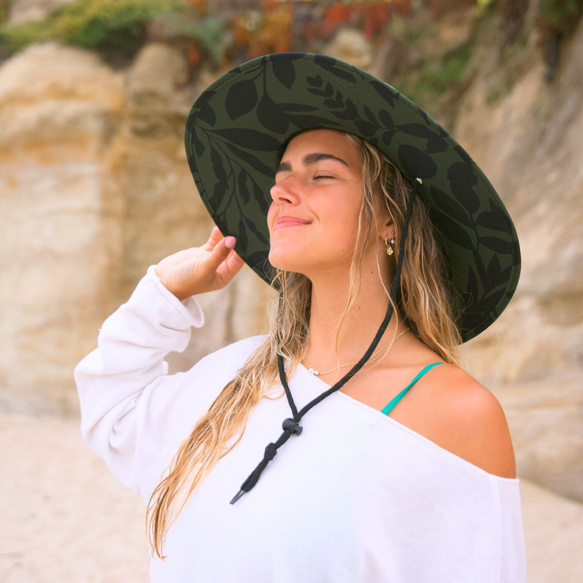 Straw Beach Lifeguard Sun Hat - Kona Green by COR Surf