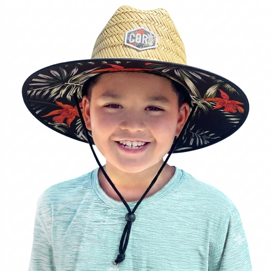 Kids Straw Hat Summer Beach Hat for Boys and Girls - Kauai by COR Surf