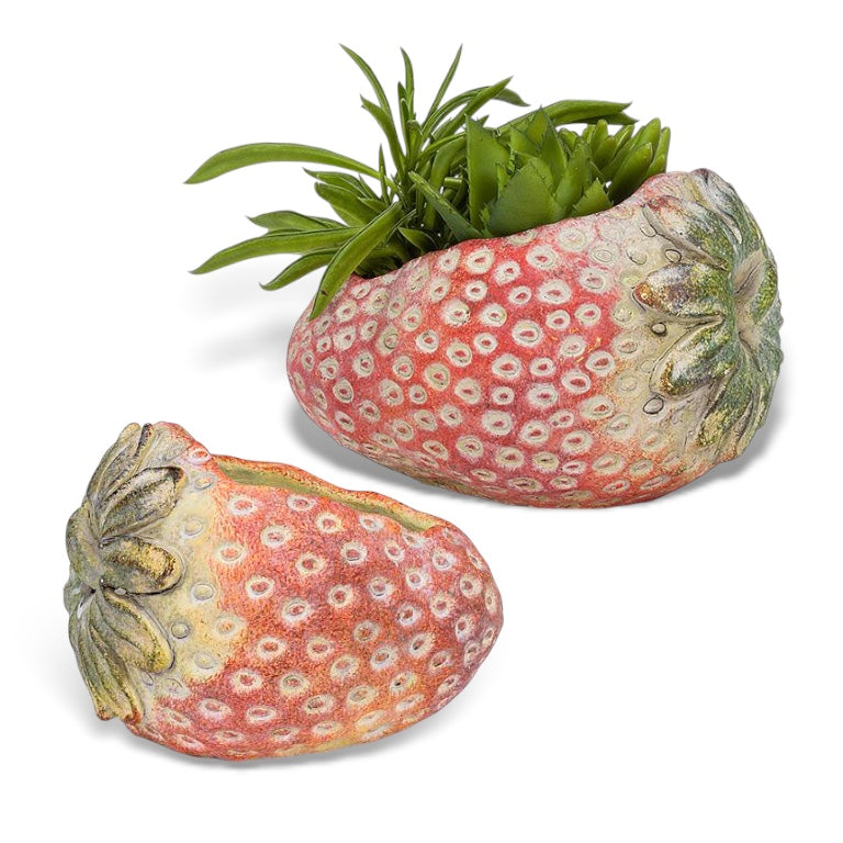 Laying Strawberry Cement Planter by Rust & Cinder