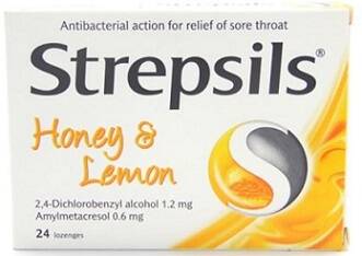 Strepsils Honey & Lemon Throat Lozenges 24 Count by Beauty Care Bag