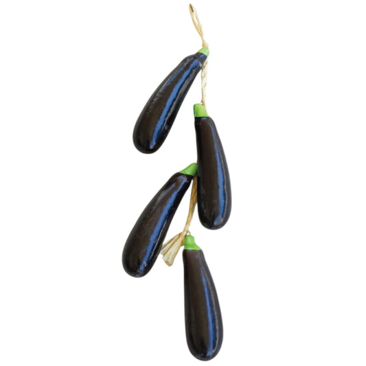 String of Artificial Eggplants by Rust & Cinder