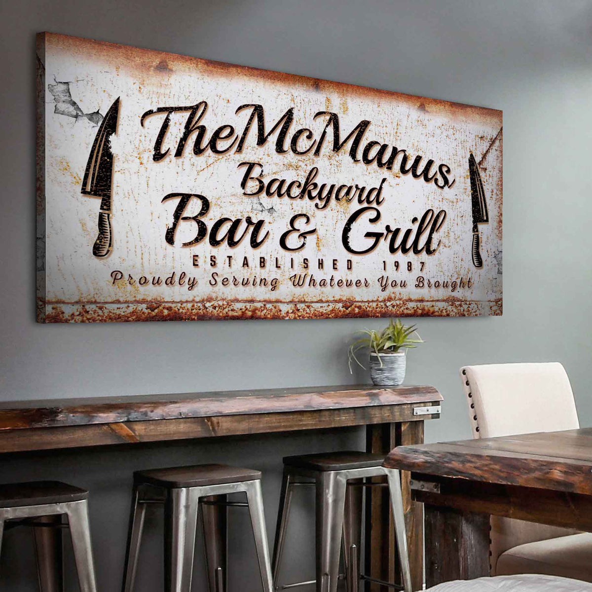 Backyard Bar & Grill Sign IV by Tailored Canvases