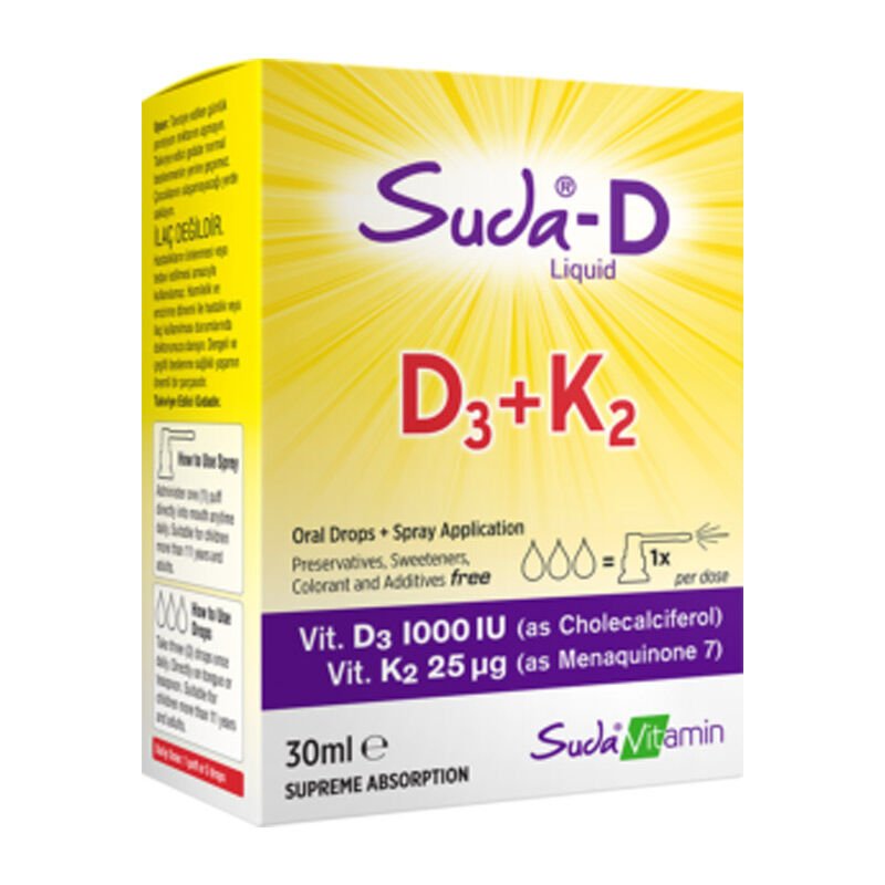 Suda Vitamin Suda-D D3+K2 Liquid Supplement 30 mlSupplementsTorqelo.com