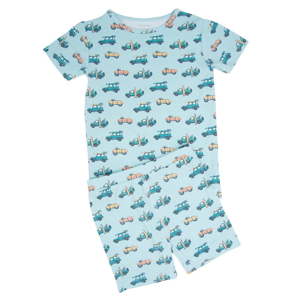 Surfing Beach Summer Pajama Set by Sweet Bamboo