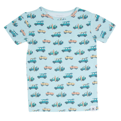 Surfing Beach Summer Pajama Set by Sweet Bamboo