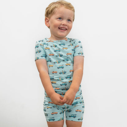 Surfing Beach Summer Pajama Set by Sweet Bamboo
