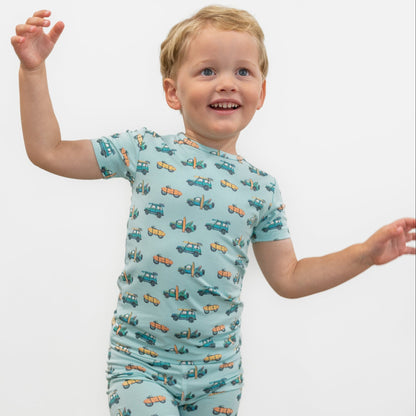Surfing Beach Summer Pajama Set by Sweet Bamboo
