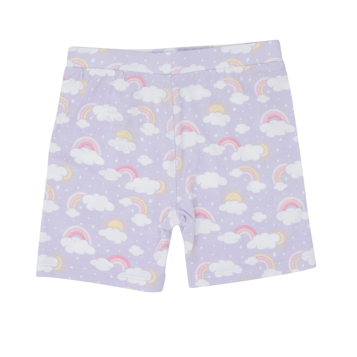 Lavender Rainbows and Clouds Summer Pajama Set by Sweet Bamboo