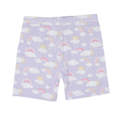 Lavender Rainbows and Clouds Summer Pajama Set by Sweet Bamboo