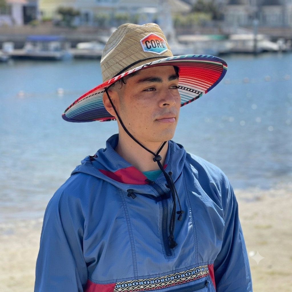 Straw Lifeguard Sun Beach Hats for Adults - Sarape by COR Surf