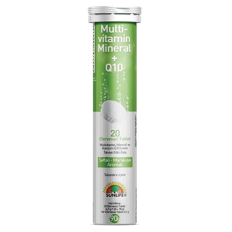 Sunlife Multivitamin & Mineral + Q10 Peach-Passion Fruit 20 TabletsSupplementsTorqelo.com