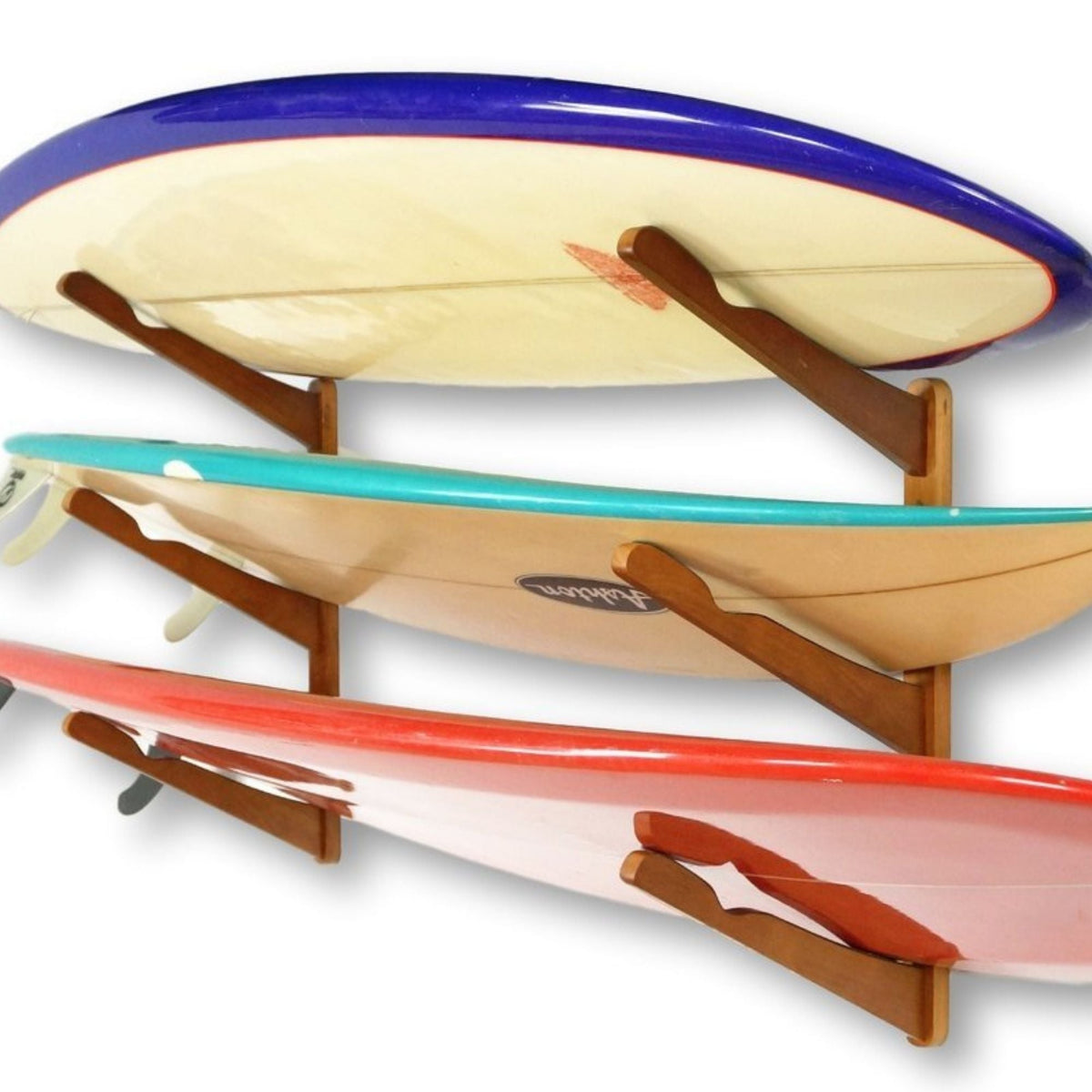 Triple Surfboard Wall Rack | Bamboo Rack Perfect for Surf, Wakeboards, Snowboards, Skateboards by COR Surf