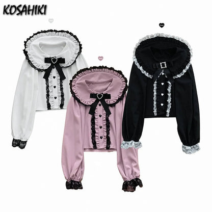 Sweet Harajuku Lace Ruffle BlouseShirts & BlousesTorqelo.com