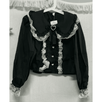 Sweet Harajuku Lace Ruffle BlouseShirts & BlousesTorqelo.com