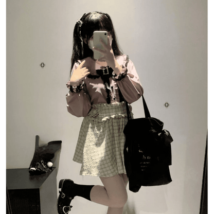 Sweet Harajuku Lace Ruffle BlouseShirts & BlousesTorqelo.com