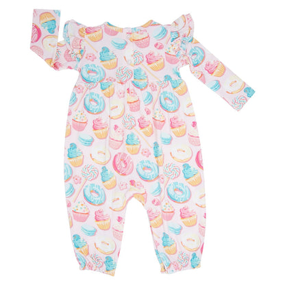 Sweet Tooth Flutter Sleeve Romper by Sweet Bamboo