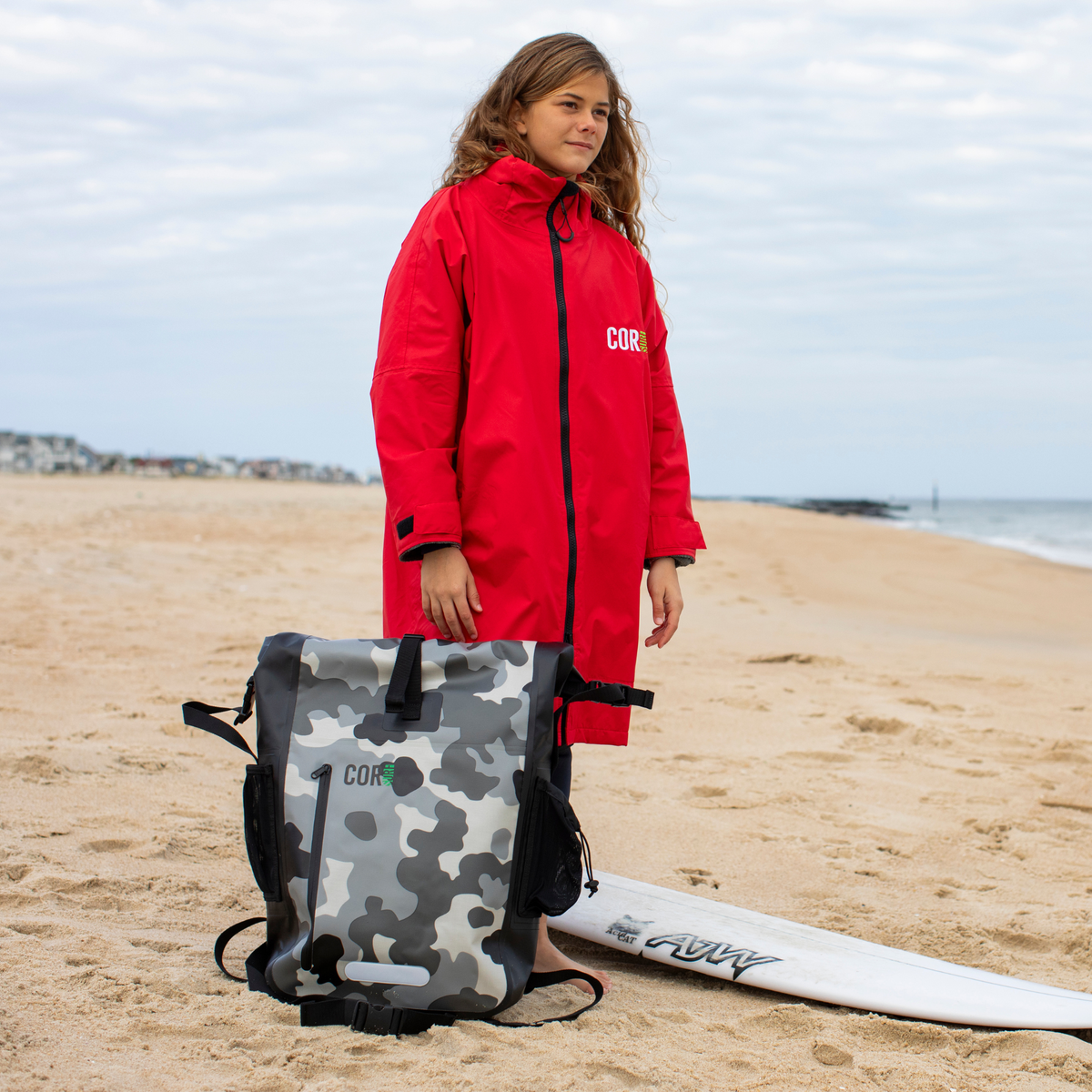 Waterproof Swim Parka (Red) by COR Surf