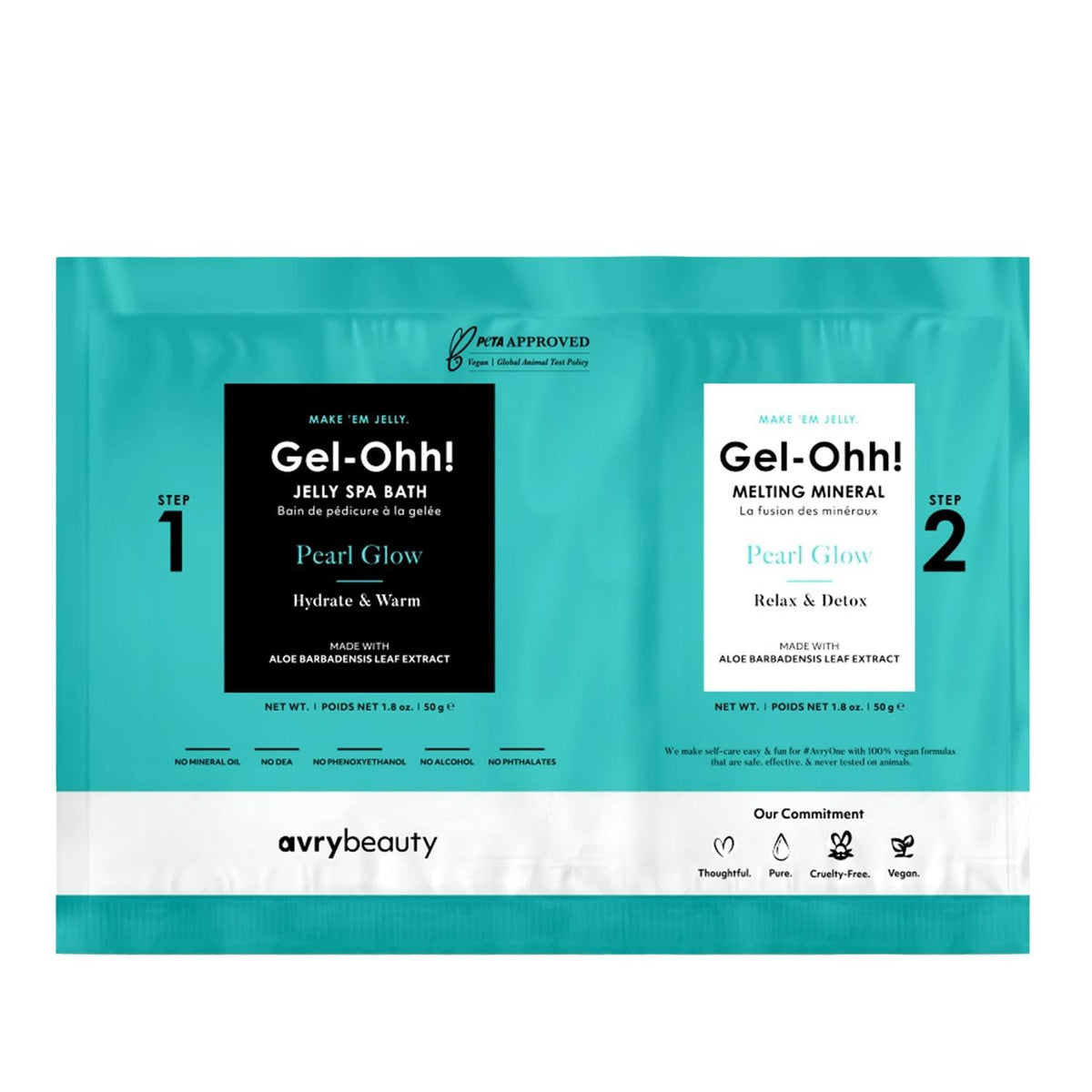 Voesh New York Gel-Ohh! Jelly Spa Pedicure Set Pearl Glow - Comprehensive At-Home Pedicure Experience by Beauty Care Bag