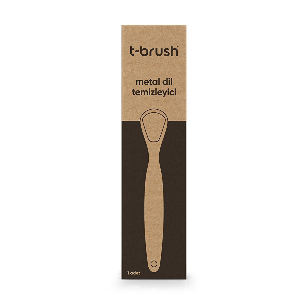 T-Brush Stainless Steel Tongue Scraper for Oral Hygiene & Fresh Breath by Beauty Care Bag