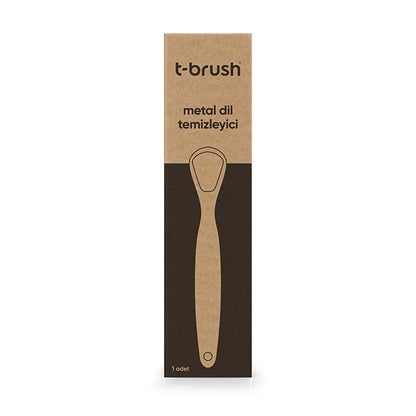 T-Brush Stainless Steel Tongue Scraper for Oral Hygiene & Fresh Breath by Beauty Care Bag