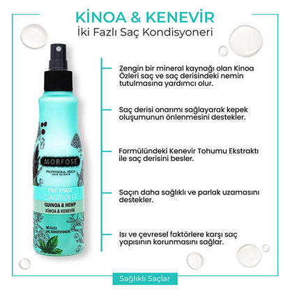 Morfose Quinoa & Hemp Leave-in Hair Serum - Nourishes & Protects Hair, 7.44 fl oz by Beauty Care Bag