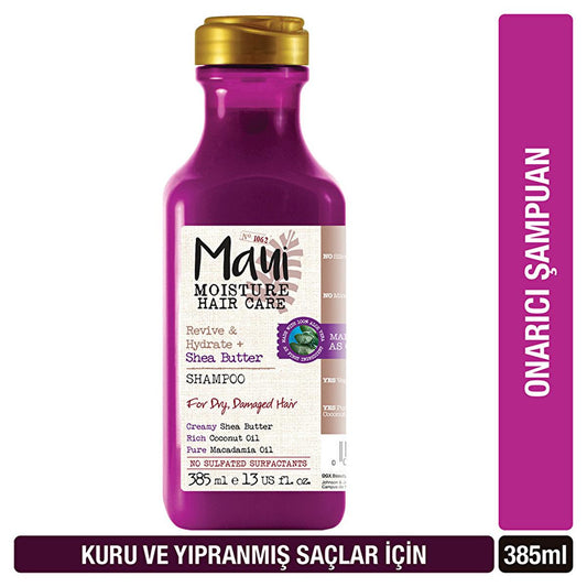 Maui Moisture Shea Butter Shampoo - Sulfate Free, Silicone Free Vegan Shampoo for Dry Damaged Hair Repair & Intense Moisturizing - Aloe Vera Base - 13 fl oz by Beauty Care Bag