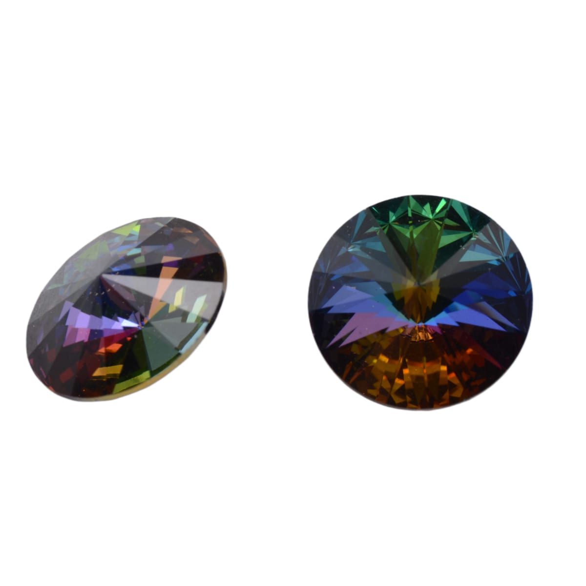 Swarovski Crystal 1122 14mm Rivoli Round Stone - Green Sphinx by Continental Bead Suppliers
