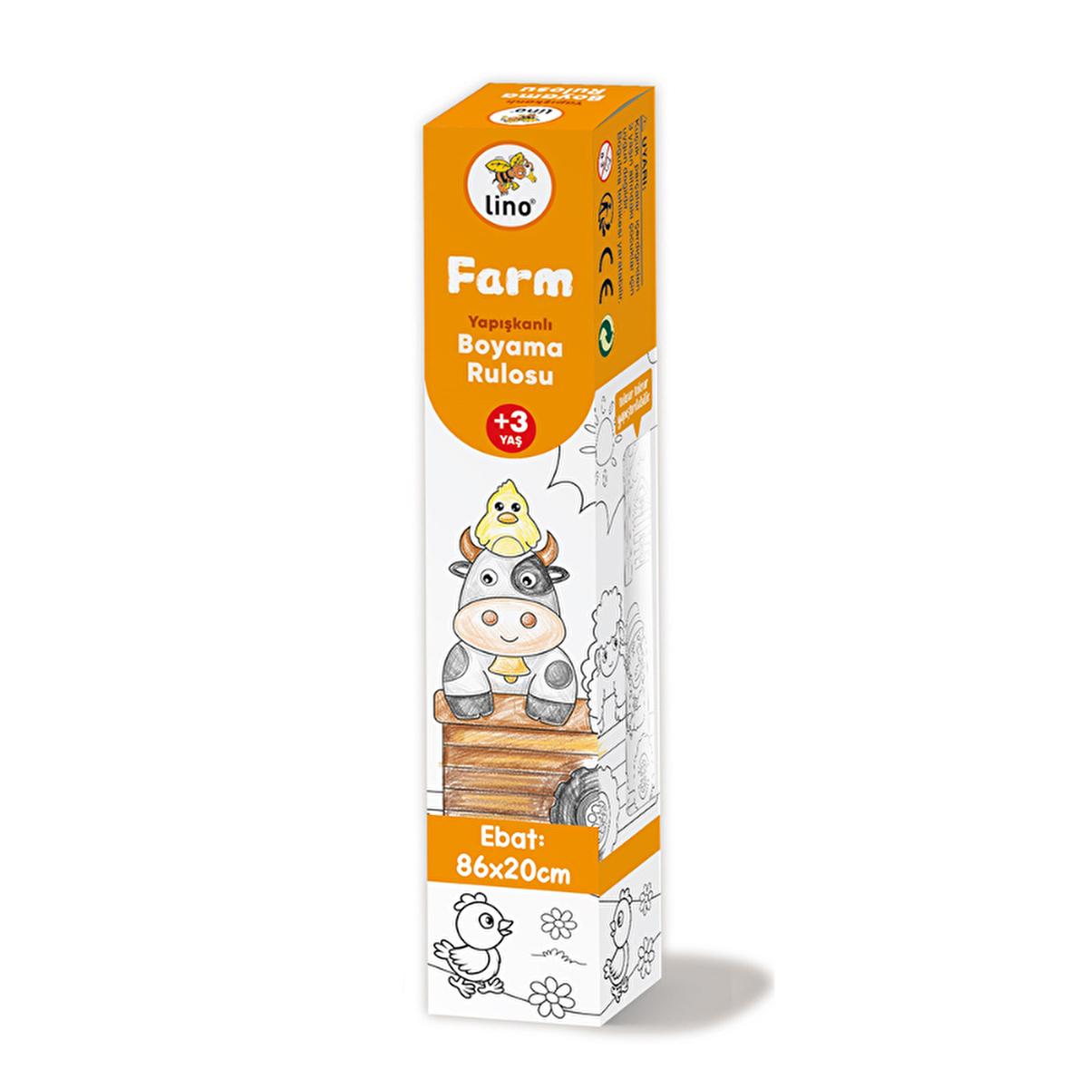 Lino Farm Adhesive Coloring Roll: 33.8" Reusable Kids' Art, Improves Fine Motor Skills, Mess-Free Wall & Table Fun. by Beauty Care Bag