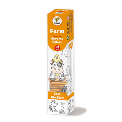 Lino Farm Adhesive Coloring Roll: 33.8" Reusable Kids' Art, Improves Fine Motor Skills, Mess-Free Wall & Table Fun. by Beauty Care Bag