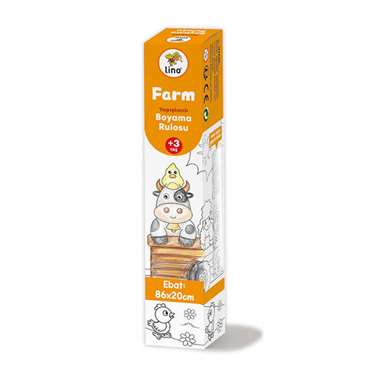 Lino Farm Adhesive Coloring Roll: 33.8" Reusable Kids' Art, Improves Fine Motor Skills, Mess-Free Wall & Table Fun. by Beauty Care Bag