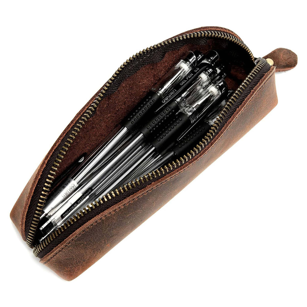 The Slider Pencil Case by Classy Leather Bags