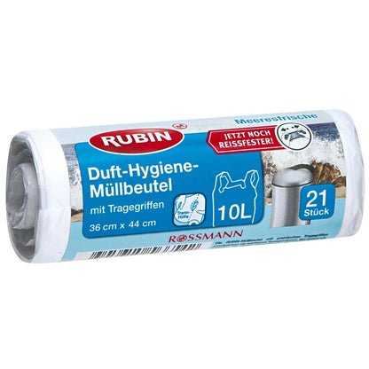 Rubin Ocean Fresh Small Trash Bags 10L - 21 Count by Beauty Care Bag