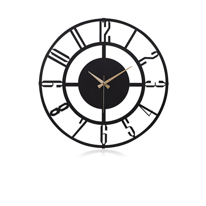 Muyika 50cm Metal Black Wall Clock - Silent Sweep Mechanism, Modern Decor by Beauty Care Bag