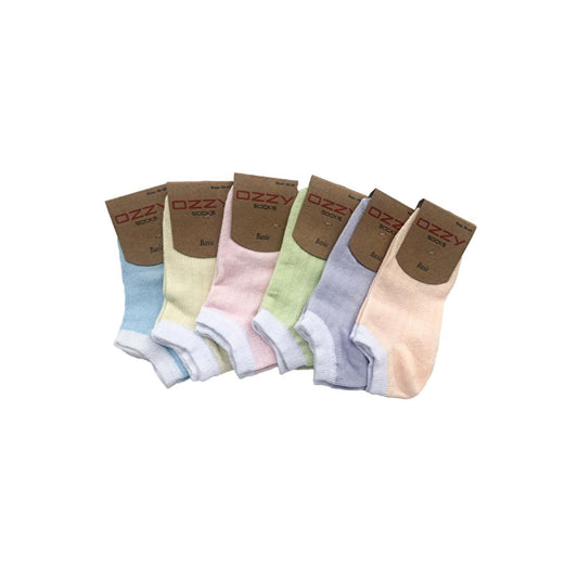 Ozzy Socks Women's 6-Pack Cotton Socks - Comfortable, Stretchable Footwear for Women by Beauty Care Bag